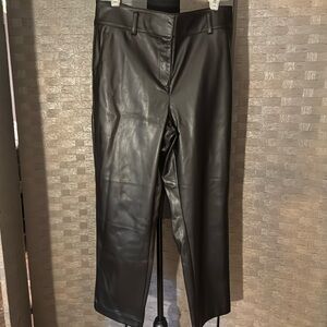 Black faux leather LOFT pants. Sz 10